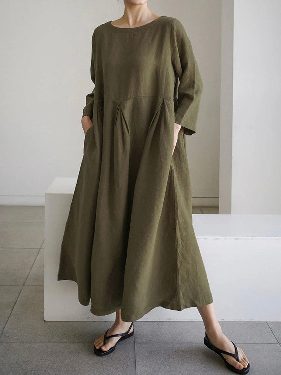 Cielo Vestido Comprido Mulher – Linho Leve, Conforto Natural & Estilo Minimalista Elegante