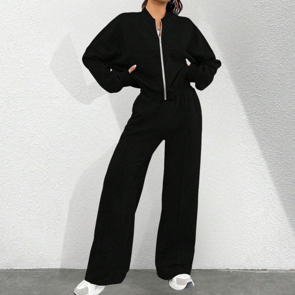 Madison Ensemble Loungewear Dame – To-delt Mykt med Avslappet Passform og Justerbar Midje