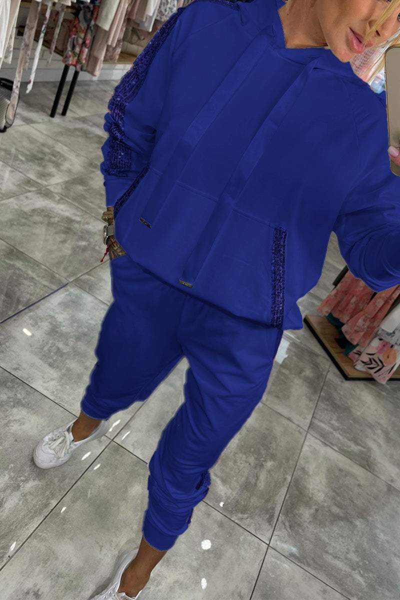 Jasmine Ensemble Loungewear Herfst voor Dames – Zachte Glitter Hoodie & Soepele Broek voor Dagelijks Comfort