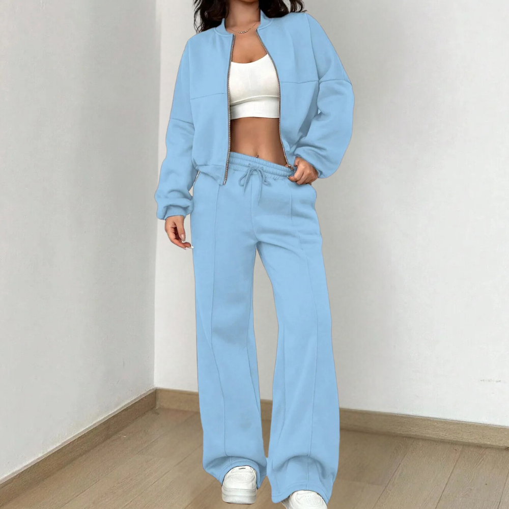Madison Ensemble Loungewear Dame – To-delt Mykt med Avslappet Passform og Justerbar Midje