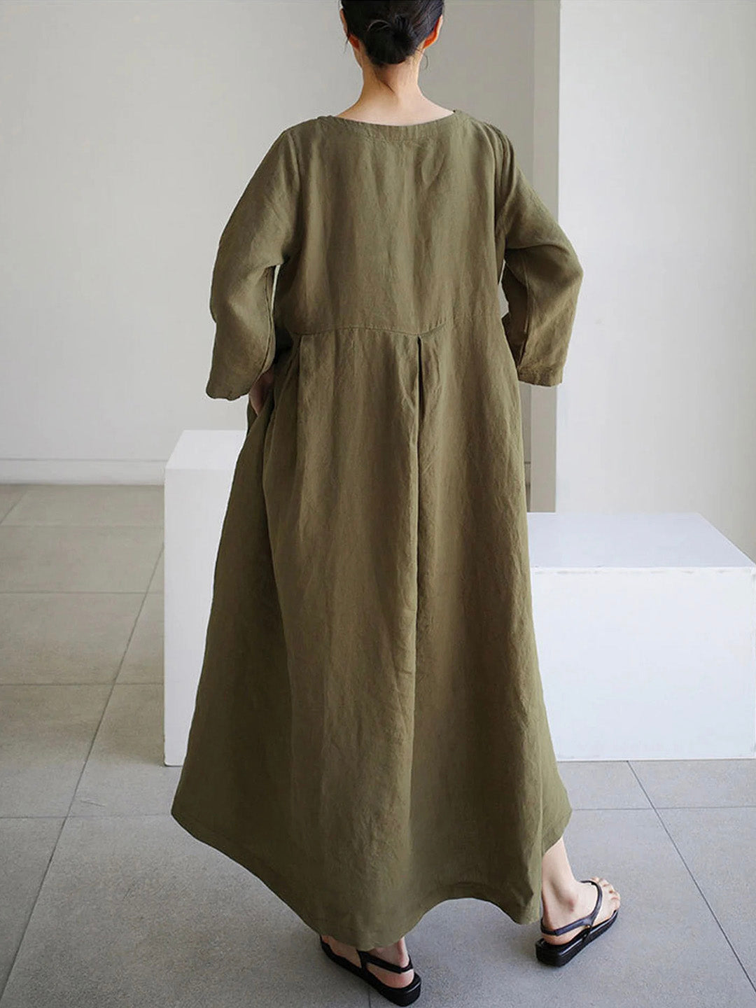 Cielo Vestido Comprido Mulher – Linho Leve, Conforto Natural & Estilo Minimalista Elegante