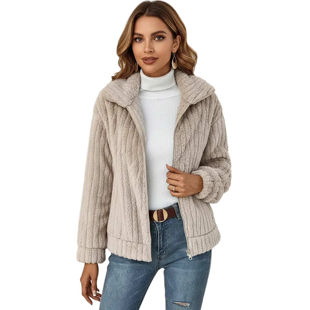 Majski prsluk dug od flisa za žene – elegantan i topao džemper s patentnim zatvaračem i džepovima