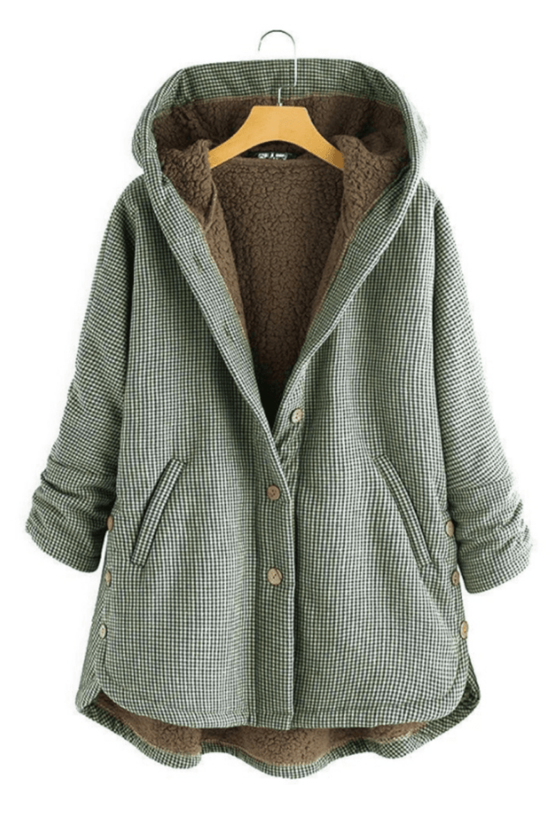 Elowyn Vinterjakke til Dame med Hetter – Oversized Plysjjakke Chic & Varm Plus-Size