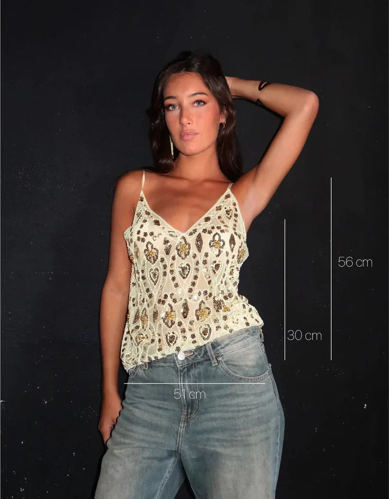 Kate Haut Femme – Top Élégant Orné de Détails Luxueux et Coupe Confortable