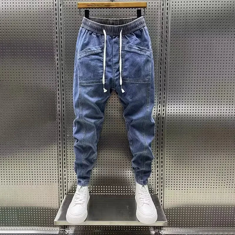 Jiro Pantalon Jogger Stretch til mænd – Moderne casual pasform med denim-effekt og elastisk talje