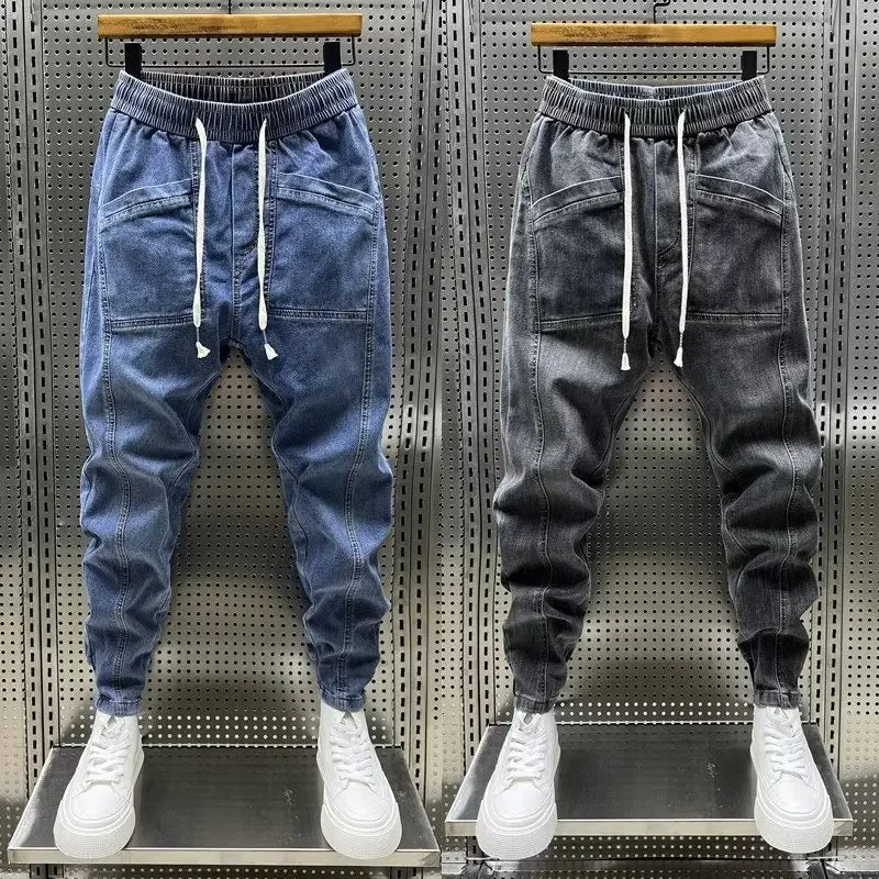 Jiro Pantalon Jogger Stretch til mænd – Moderne casual pasform med denim-effekt og elastisk talje