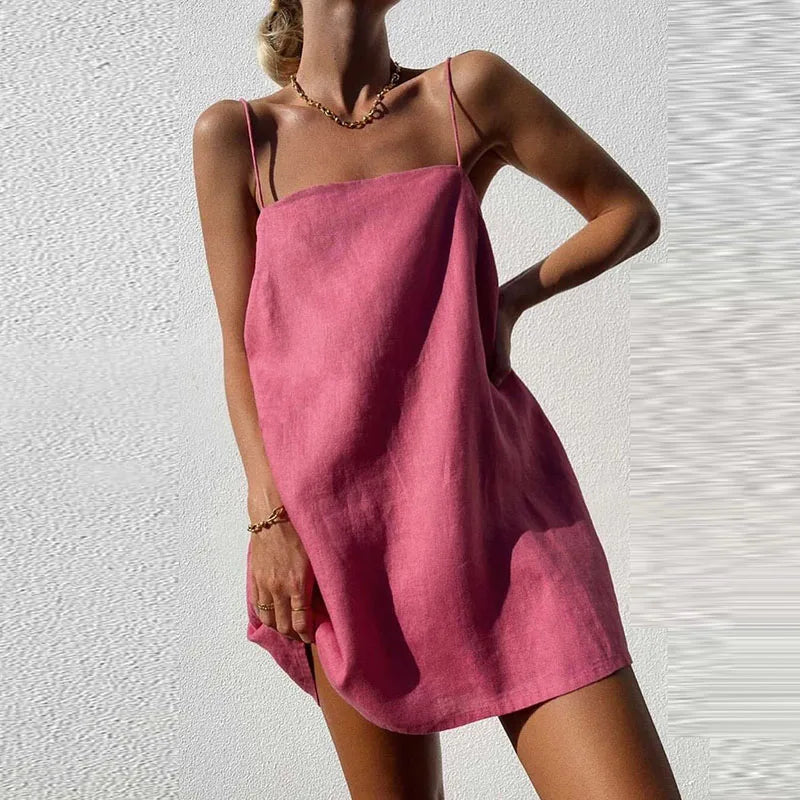 Liviana Bata Slip Elegante – Bata Larga Mujer en Satén Fluido con Tirantes Finos