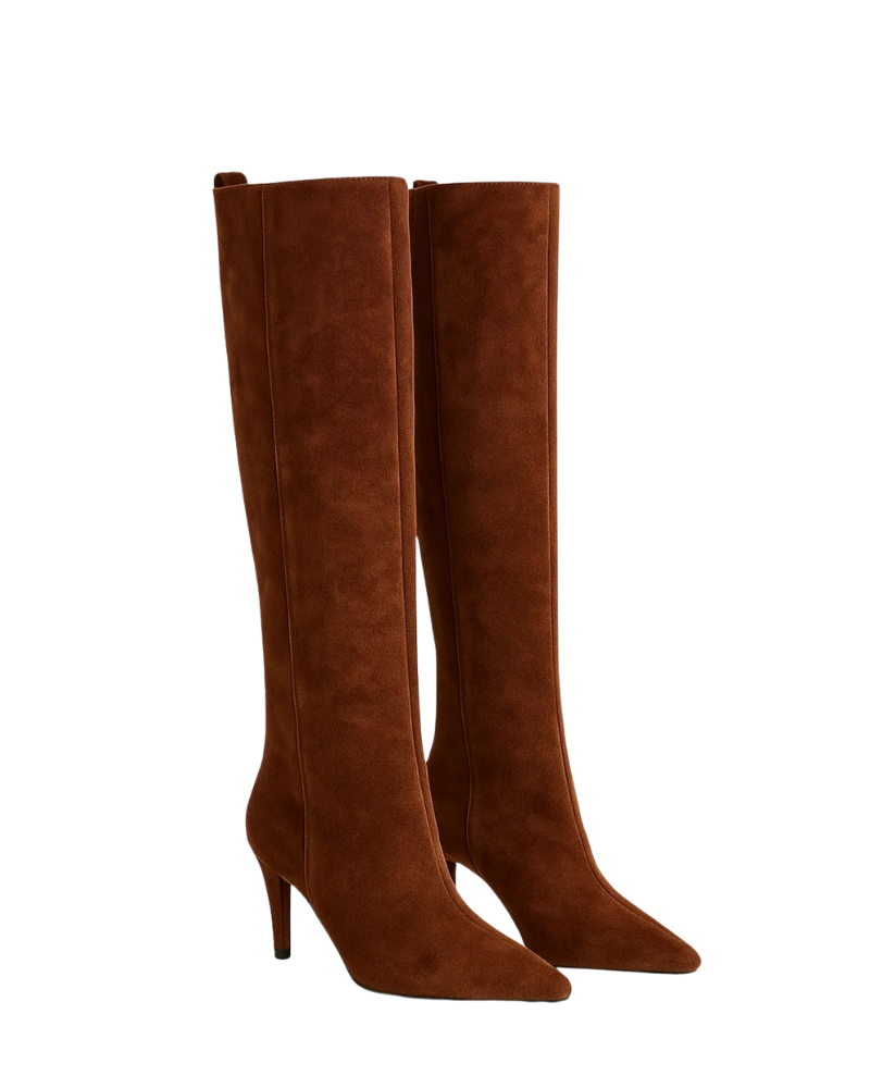 Madelyn Bottes Hautes Femme – Tige Droite Élégante, Talon Fin & Bout Pointu Chic
