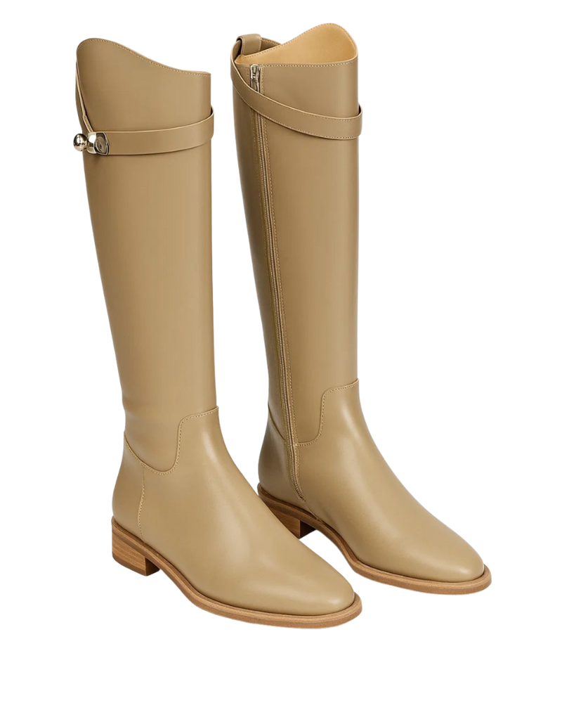 Kyrie női csizma térd alatt – Egyszerű formatervezés, alacsony sarok, kényelem és elegáns stílus