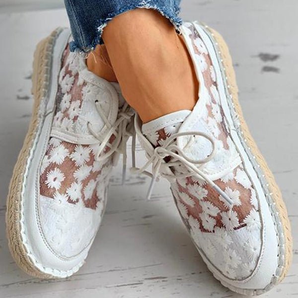 Stephanie Chaussures Femme – Pohodlné mokasíny s květinovou výšivkou a pevnou podrážkou