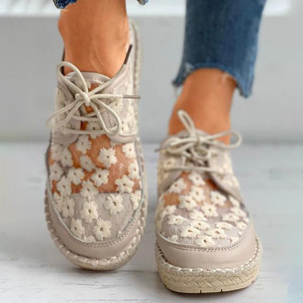 Stephanie Chaussures Femme – Pohodlné mokasíny s květinovou výšivkou a pevnou podrážkou