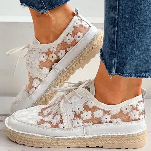 Stephanie Chaussures Femme – Pohodlné mokasíny s květinovou výšivkou a pevnou podrážkou