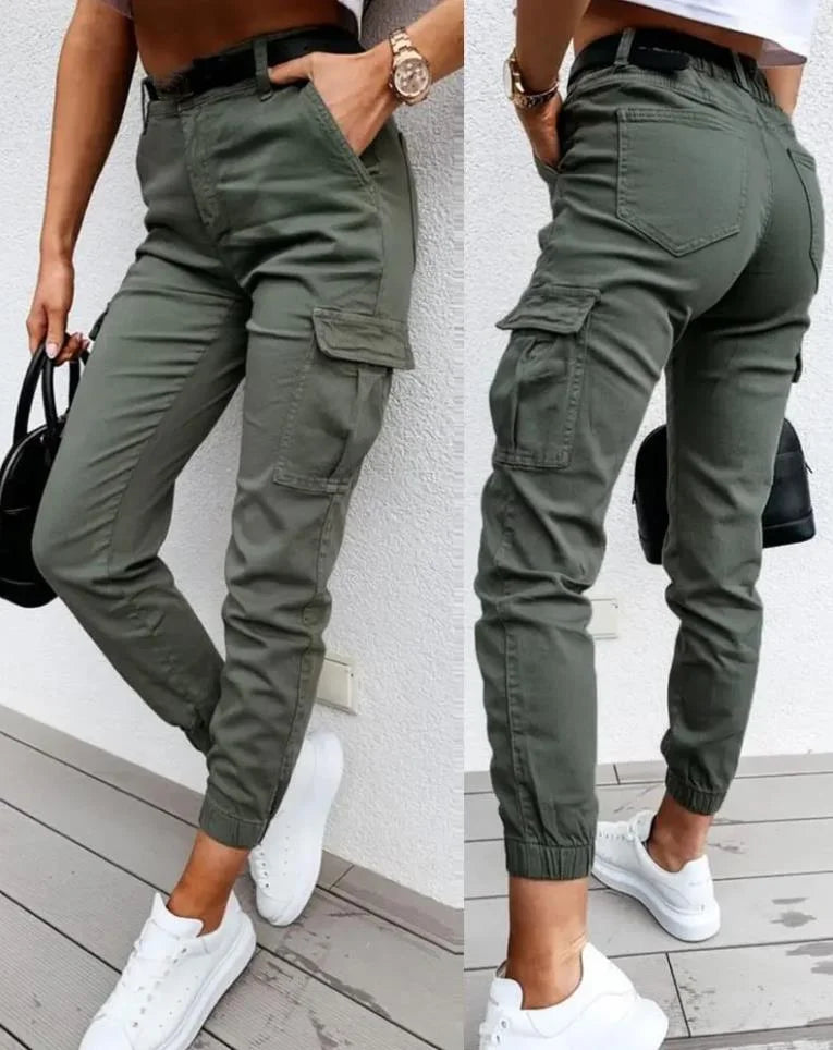 Jordyn Pantalon Cargo Taille Haute Femme – Komfort, Trendy Stil & Funktionelle Lommer
