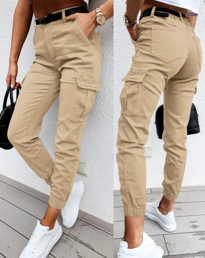 Jordyn Pantalon Cargo Taille Haute Femme – Komfort, Trendy Stil & Funktionelle Lommer