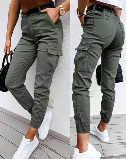 Jordyn Pantalon Cargo Taille Haute Femme – Confort, Style Tendance & Poches Fonctionnelles