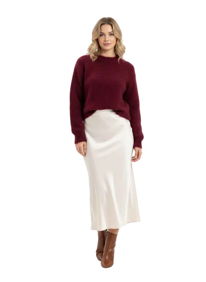 Elen Pull Női Mohair Luxus – Puha Fésült Kötöttáru Laza Vágással & Elegáns Stílusban