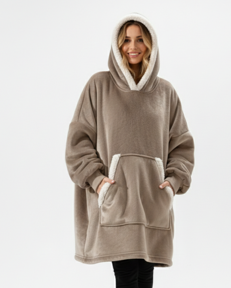 Felpa con Cappuccio Lunga da Donna Olla – Felpa con Cappuccio Ampia con Tasca Frontale, Stile Casual