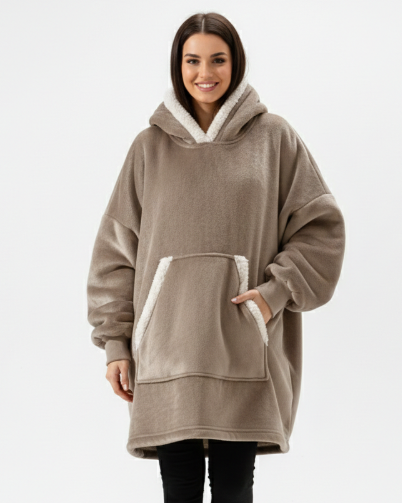 Felpa con Cappuccio Lunga da Donna Olla – Felpa con Cappuccio Ampia con Tasca Frontale, Stile Casual