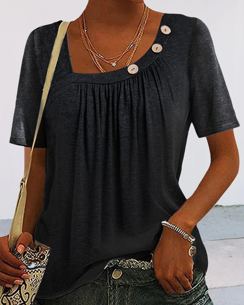 Tricou Femme Macey – Tricou Confortabil din Bumbac cu Guler Rotund & Mâneci Scurte