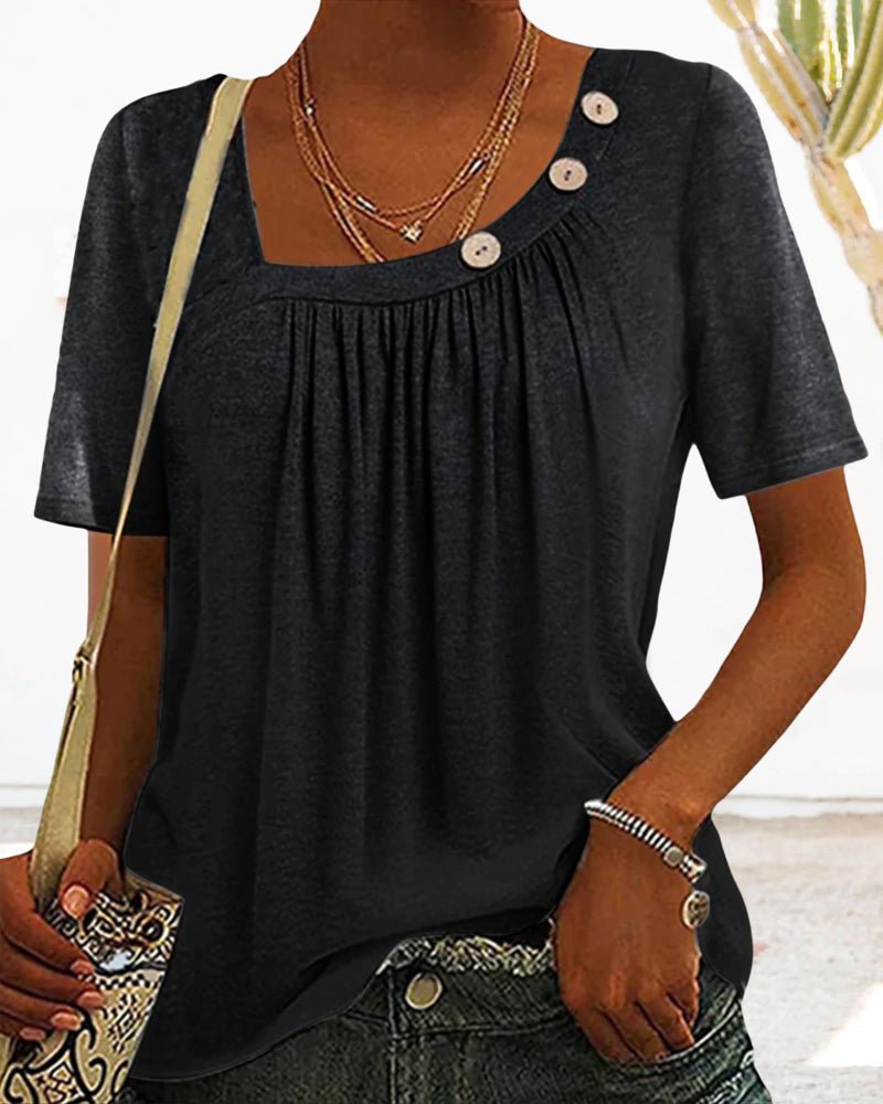 Tricou Femme Macey – Tricou Confortabil din Bumbac cu Guler Rotund & Mâneci Scurte