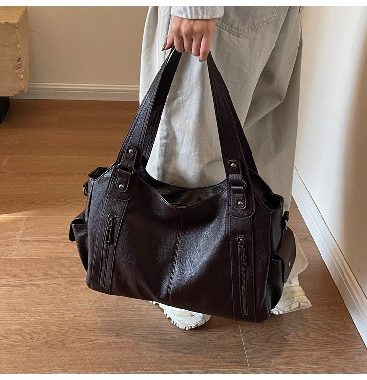 Clara Sac à Main Femme – Elegant lædertaske med rummelige rum & lynlåsdetaljer
