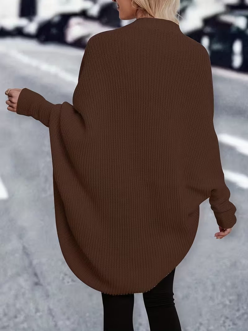 Madison Cardigan Tricoté Oversize pour Femme – Couche Hivernale Douce avec Coupe Décontractée et Ouverture sur le Devant