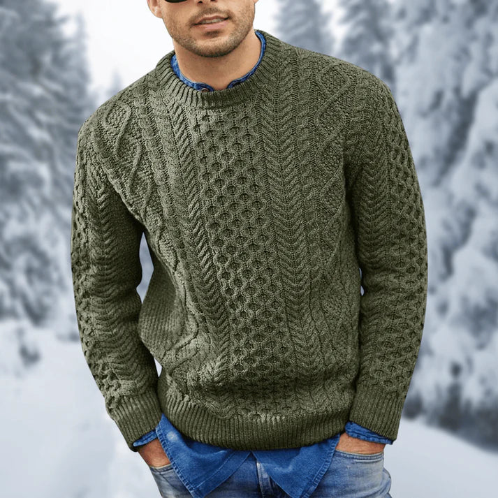 Othar Pull Homme – Pull Torsadé Chaud & Élégant en Maille Hiver Confortable