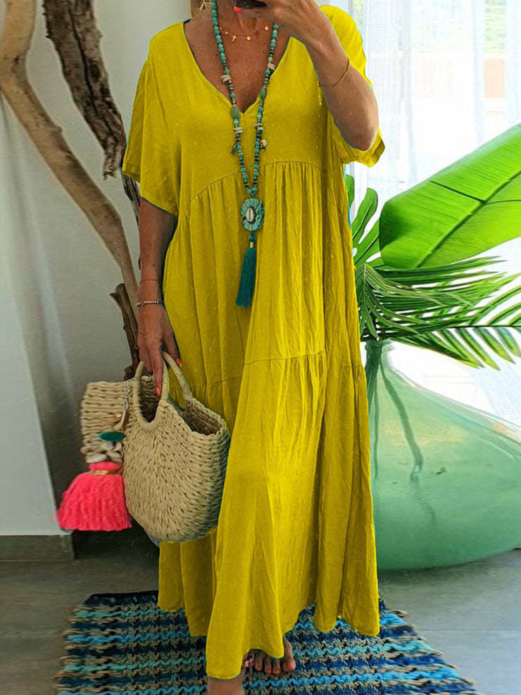 Saylor Robe Longue Été Femme – Robe Maxi Bohème Ample Style Décontracté pour Vacances & Loisirs
