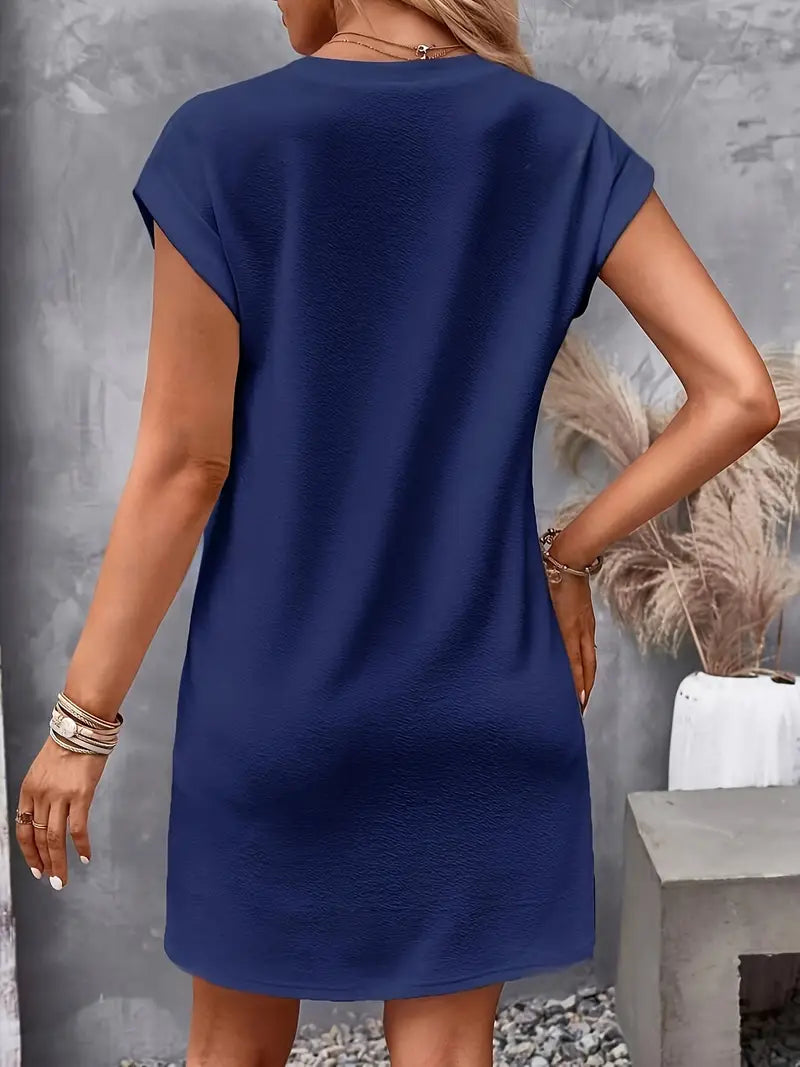 Robe Tunique Ivy pour Femme – Robe d'Été Élégante avec Manches Chauve-Souris et Taille Accentuée