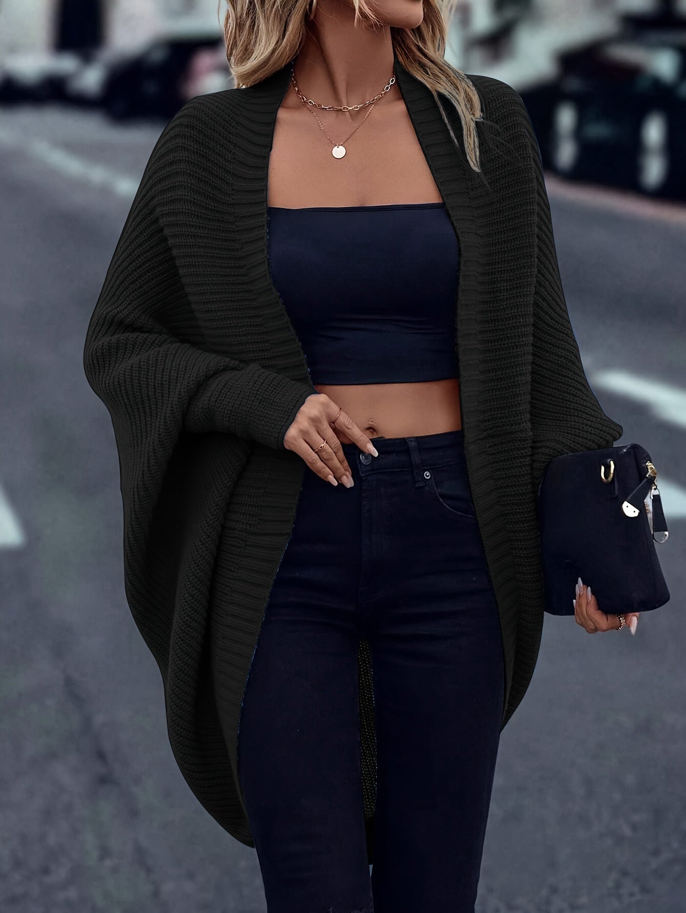 Madison Cardigan Tricoté Oversize per Donna – Strato Invernale Morbido con Taglio Casual e Apertura sul Davanti