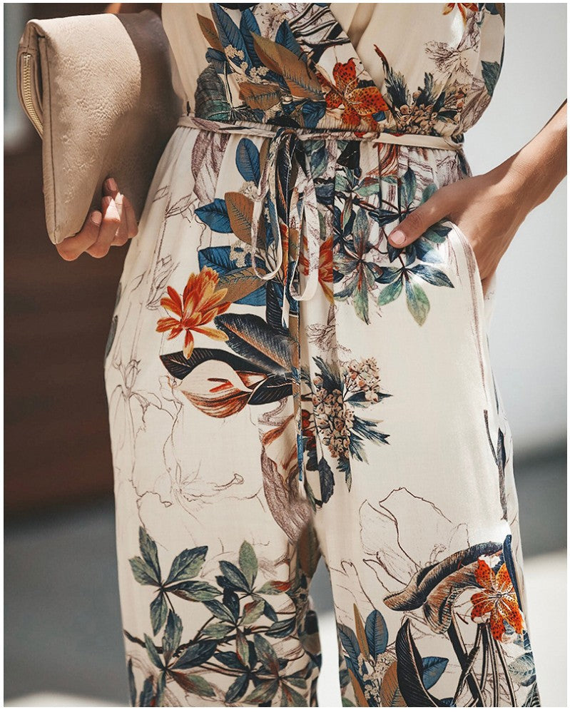 Combishort Femme Fleur – Sommeroutfit i bomuld med blomsterprint, justerbare stropper og komfortabel pasform