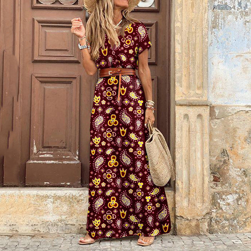 Susan Robe Fleurie Femme – Élégante Robe à Col en V en Polyester avec Coupe Confortable et Style Chic