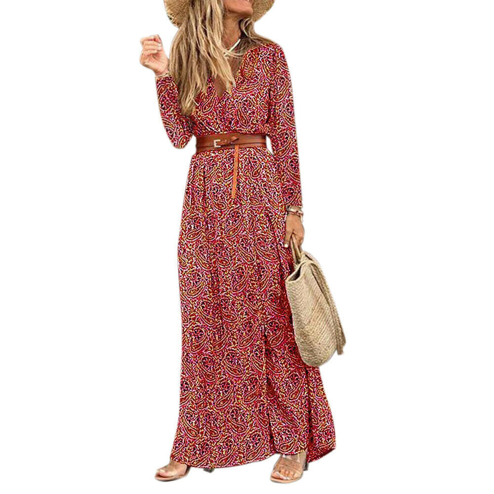 Susan Robe Fleurie Femme – Elegant kjole med V-hals i polyester med komfortabel pasform og smart stil