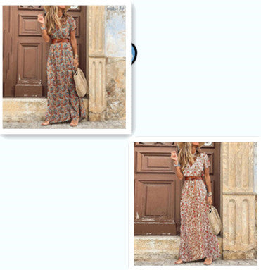 Susan Robe Fleurie Femme – Elegant kjole med V-hals i polyester med komfortabel pasform og smart stil