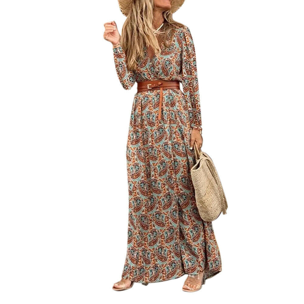Susan Robe Fleurie Femme – Elegant kjole med V-hals i polyester med komfortabel pasform og smart stil