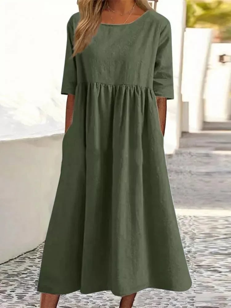 Athisia Robe Décontractée Femme – Freizeitkleid im Casual-Stil mit Knöpfen & praktischen Taschen