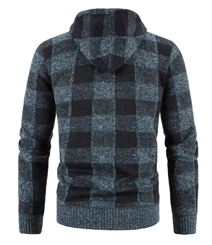 Ernest Heren Hoodie – Warme & Stijlvolle Geruite Jas met Zachte Voering