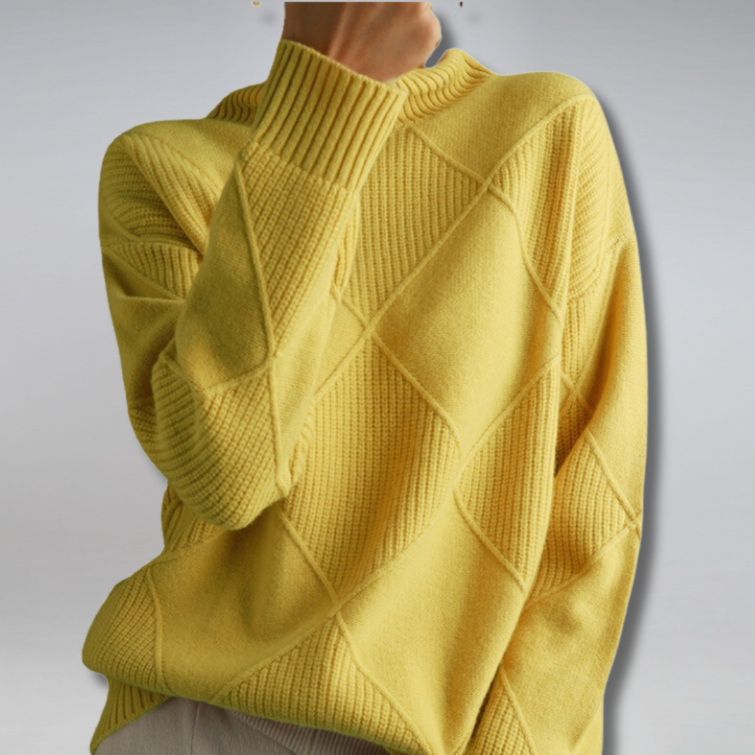 Luciana Pull Femme – Col Roulé Élégant en Cachemire Doux & Chic Intemporel