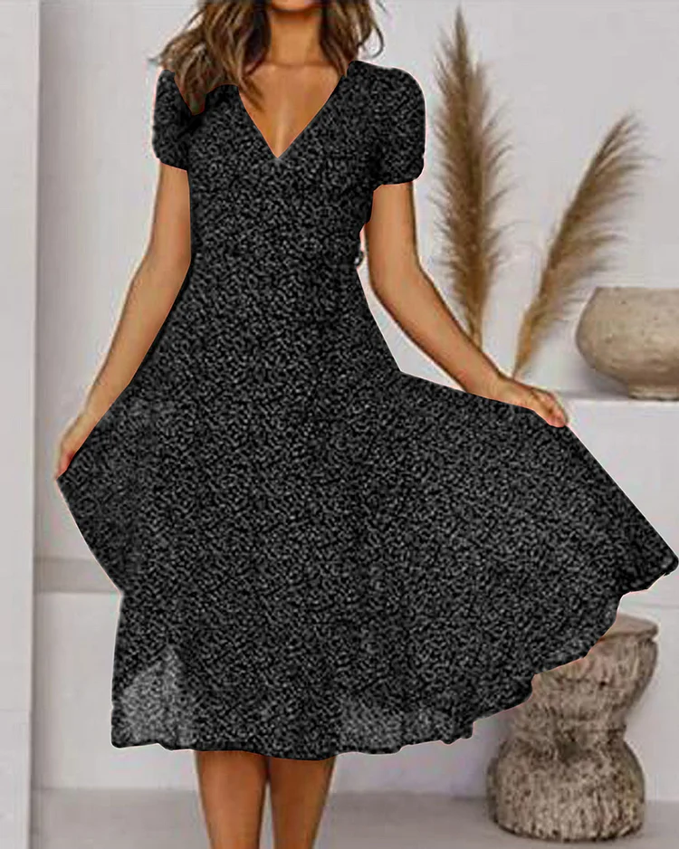 Élise Robe Femme Mousseline – Leichtes Blumenmuster, V-Ausschnitt & Fließender Sommer-Schnitt