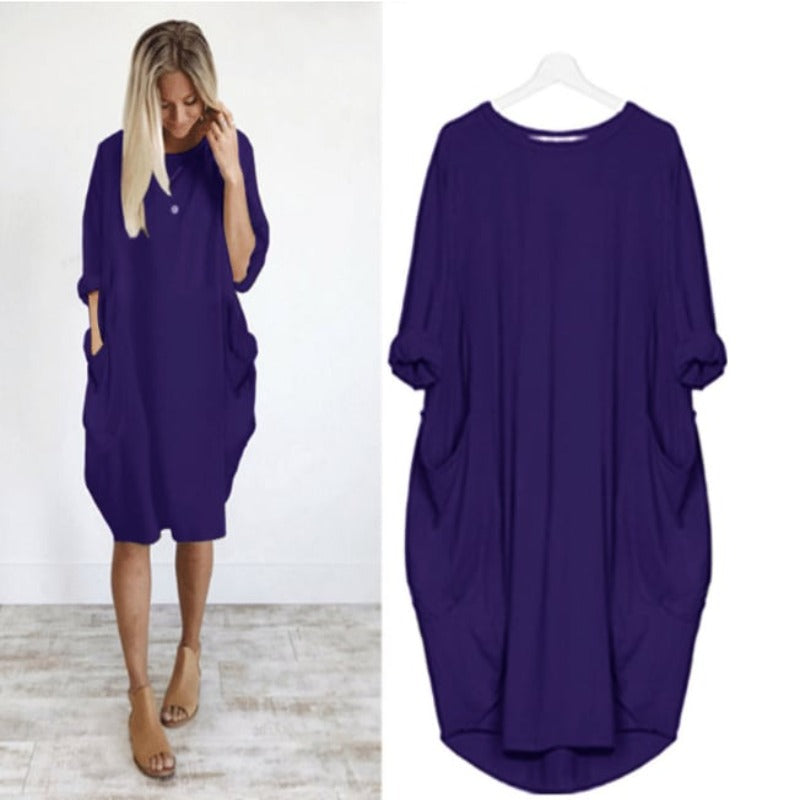 Delaney Robe d'Été Femme – Tissu Léger, Coupe Ample & Col Rond Chic