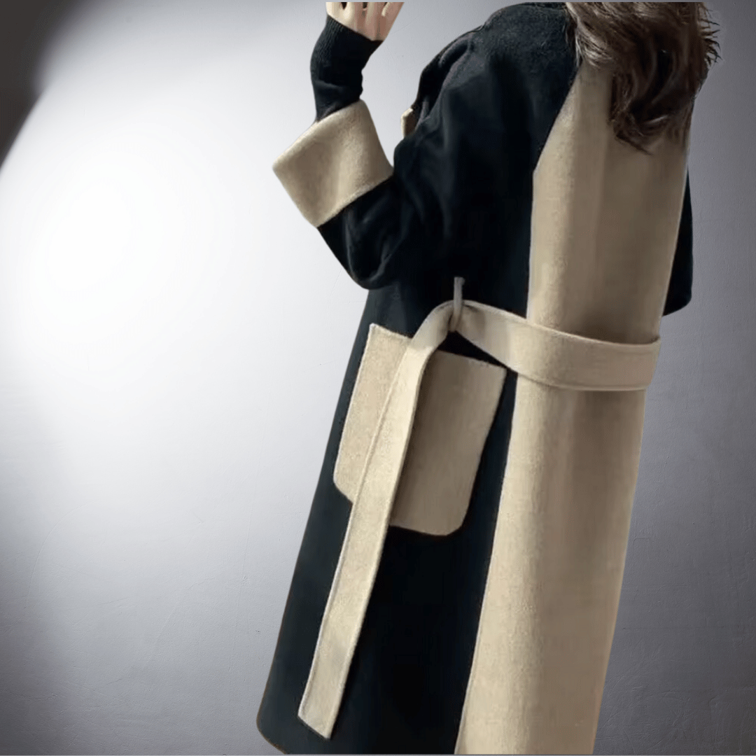 Tanya Manteau Ženski – Ravni Kroja Dvobojni s Prednjim Zatvaračem i Duljinom do Sredine Bedra Zimski