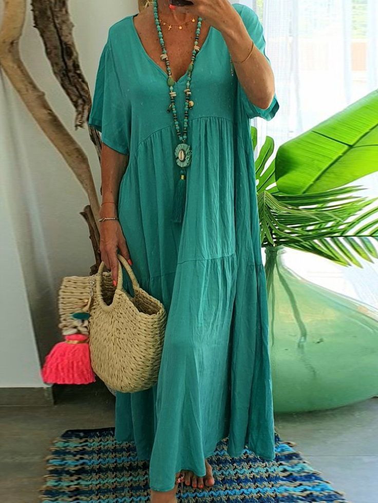 Saylor Robe Longue Été Femme – Robe Maxi Bohème Ample Style Décontracté pour Vacances & Loisirs