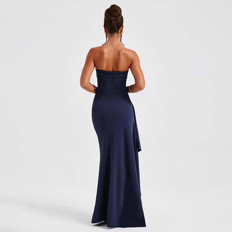 Noble Robe Longue Femme – Elegantné korzetové šaty s odhalenými chrbtom a dlhou rozšírenou sukňou