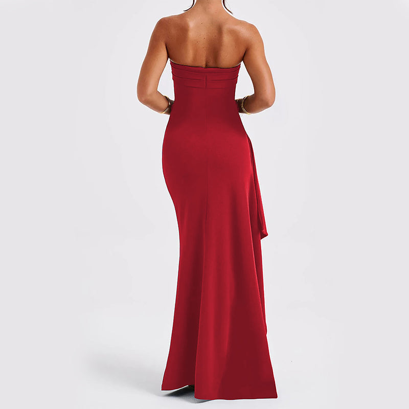 Noble Robe Longue Femme – Elegantné korzetové šaty s odhalenými chrbtom a dlhou rozšírenou sukňou