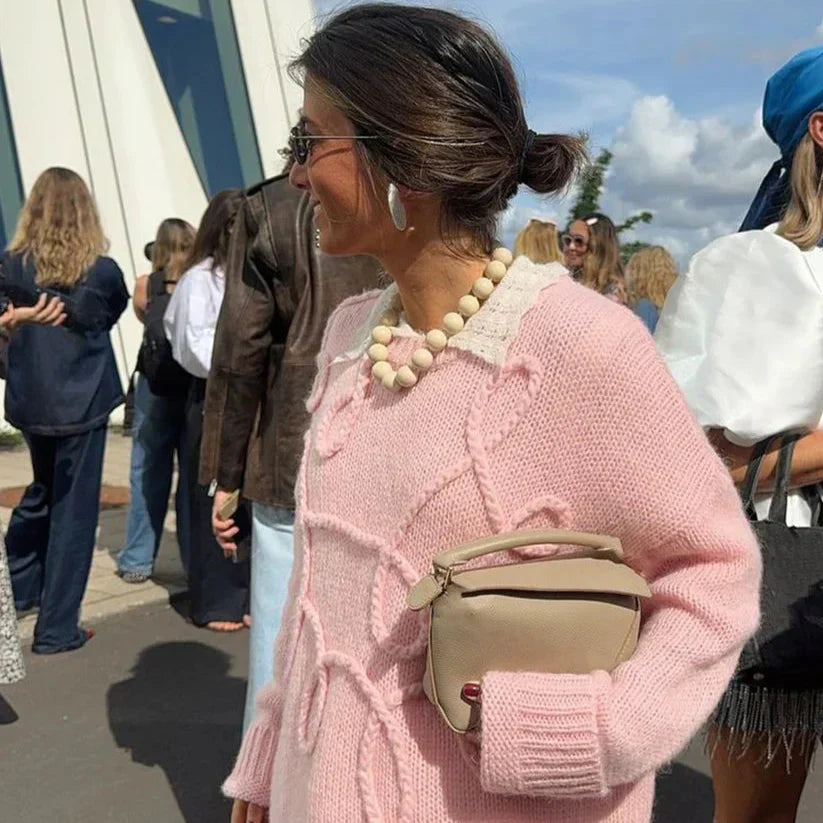 Sweter damski Elodie – miękki i elegancki sweter z okrągłym dekoltem i wygodnymi długimi rękawami