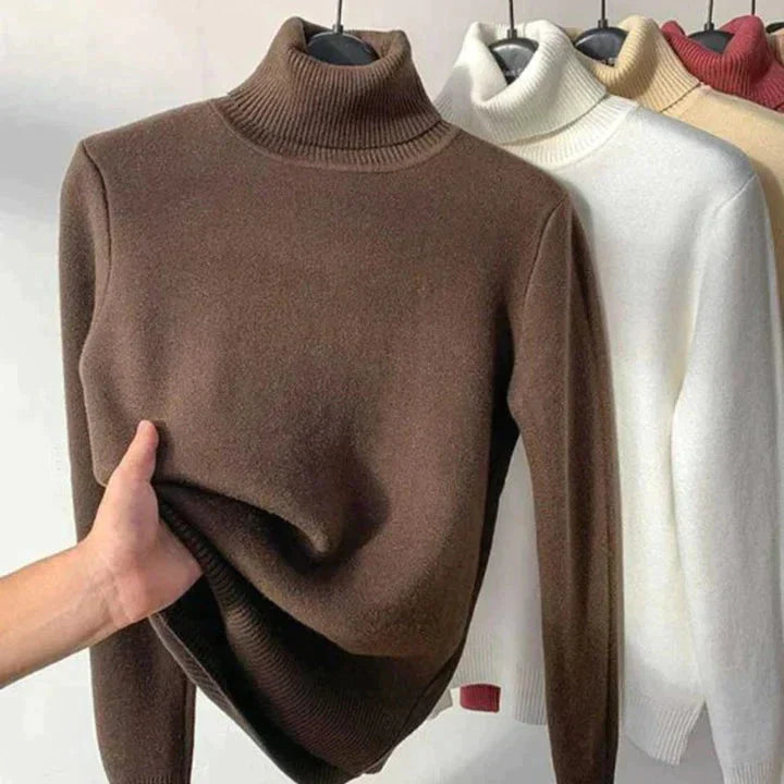 Delaney ženski pulover – udoban pleteni pulover s toplom flis podstavom za zimu