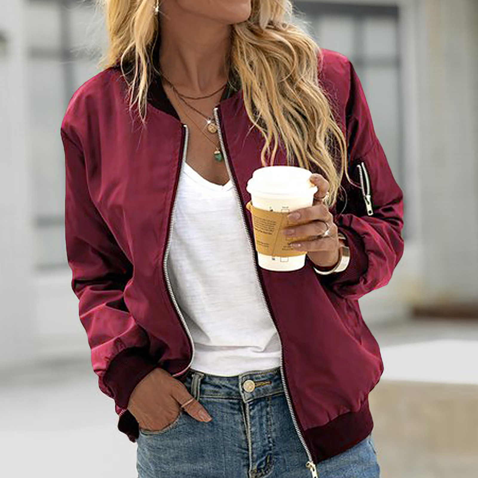 Ailany Blouson Bomber Woman – Light Jacket with Zipper & Modern Style