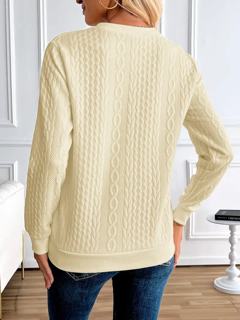 Margaux Sweat Femme Hiver – Pohodlný pletený zipový svetr s elegantním designem