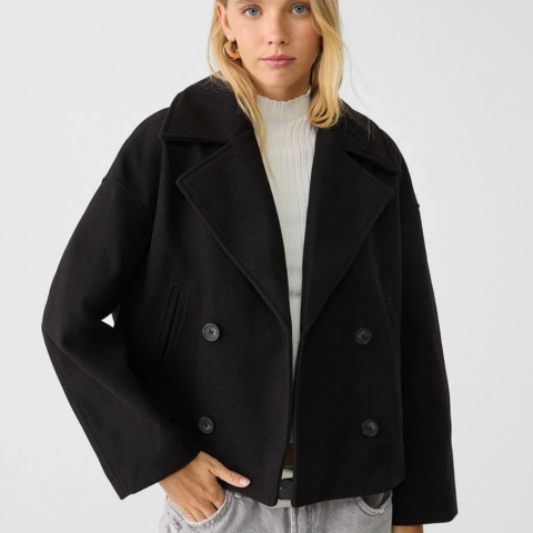 Addison Veste Femme – Manteau Court Élégant à Double Boutonnage au Style Moderne