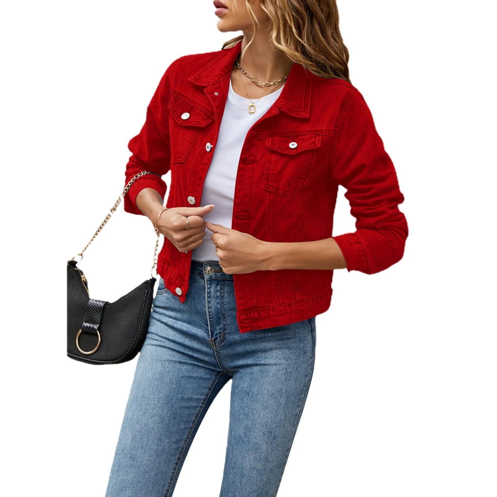 Eva Women's Jean Jacket – Classic Buttoned, Versatile & Ideal for Everyday Use